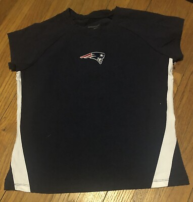 #ad Reebok New England Patriots Womens Medium Stretch T Shirt w Short Cap Sleeves