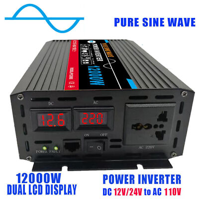#ad Pure Sine Wave Power Inverter DC 12V 24V 48V To AC 110V 220V Voltage Converter