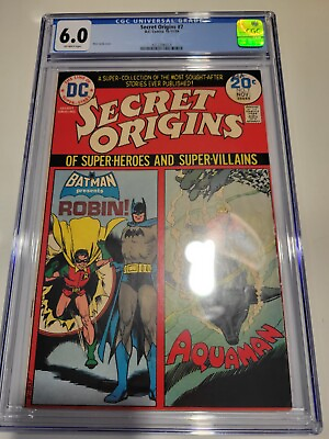 #ad Secret Origins #7 1974 CGC 6.0 Batman Robin Aquaman Bronze Age New Frame SALE