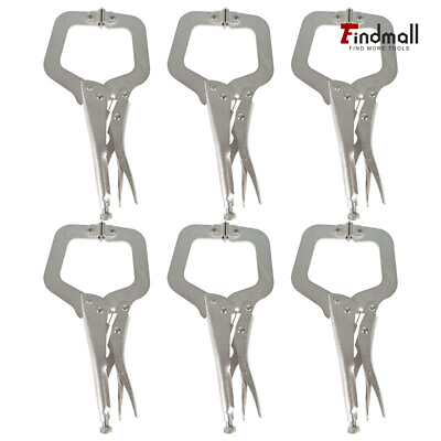 #ad Findmall 6Pack 11quot; C Clamp Locking Pliers Adjustable Locking Welding amp;Swivel Pad