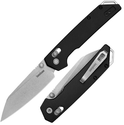 #ad Kershaw Iridium Folding Knife 3.5quot; D2 Tool Carbon Steel Blade Aluminum Handle