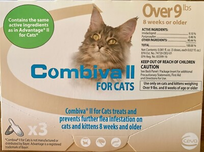 #ad Combiva II for Cats over 9 lb same active ingredients as Advantage II 3 dose
