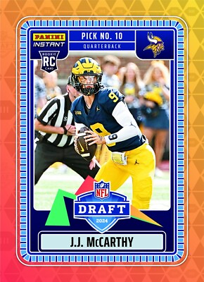 #ad #ad 2024 Panini Instant J.J. McCarthy Draft Night SP Rookie Card **Pre Sell**