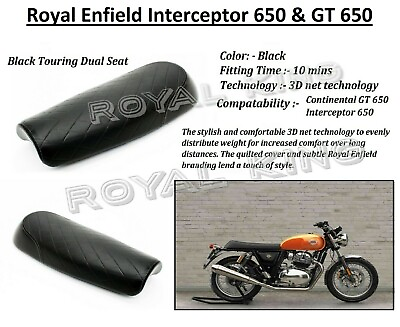 #ad Royal Enfield quot;Interceptor 650 amp; Continental GT 650quot; quot;TOURING DUAL SEAT BLACKquot;