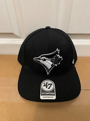 #ad #x27;47 Brand Toronto Blue Jays Captain Black Snapback Adjustable Hat