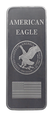 #ad 1 POUND LB TROY OUNCE OZ 99 Pure Aluminum Metal Walking Liberty Eagle Bar Silver