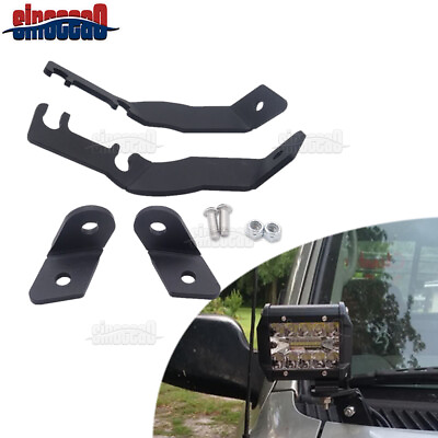 Over Ditch Hood LED Light Pods Mounting Bracets Kit for 1995 2004 Toyota Tacoma