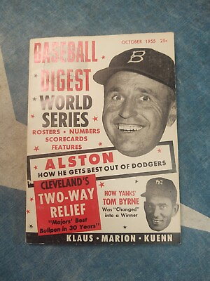 #ad 1955 Brooklyn Dodgers Baseball Digest Oct. Very Rare. Near Mint Cond.