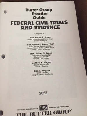 #ad #ad Federal Civil Trials and Evidence Rutter law book 2022 NEW all CONTENT Chapters