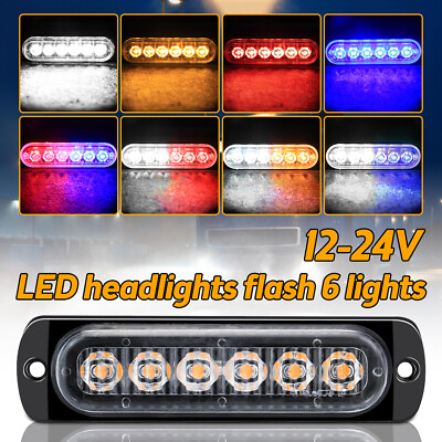 #ad Car Truck Strobe Led Light Flashing Grille Lights Car Emergency 6 LED Warn Light