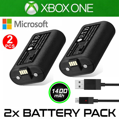 #ad 2X Rechargeable Battery Pack For XBOX ONE Controller Play Charging USB Cable