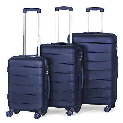 #ad Luggage 3 Piece Set Suitcase Spinner Hardshell Lightweight TSA Lock 20quot;24quot;28quot;