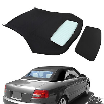 #ad Fits Audi A4 03 09 Black Convertible Top W Heated Glass Window Sailcloth Vinyl