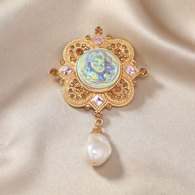 #ad Retro Palace Baroque Imitation Pearl Angel brooch Female brooch brooch