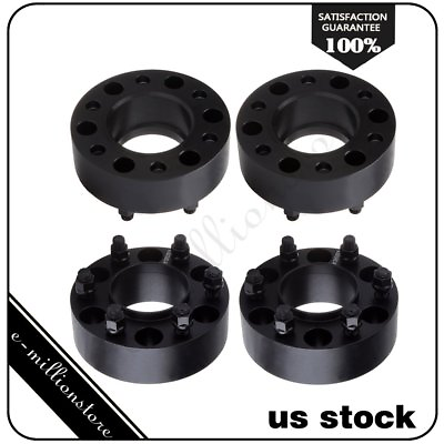 #ad 4PCS 2quot; 6x135 14x2 Black Hub Centric Wheel Spacers For 2004 2014 Ford F 150