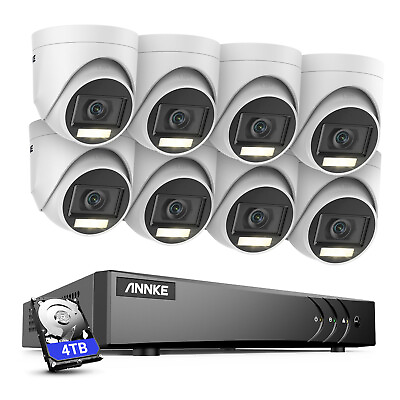 #ad ANNKE 8CH DVR 5MP Audio Security Camera System Human Detection Color Night IP67