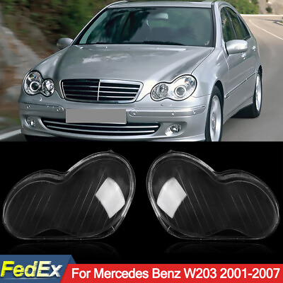 #ad For Mercedes Benz W203 C230 C350 2001 2007 Headlight Headlamp Lens Cover Shell