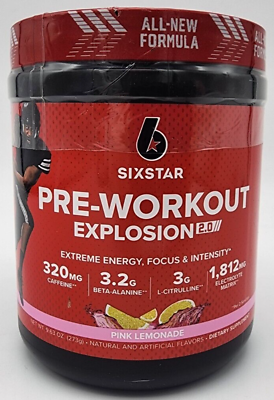 #ad Six Star Pre Workout Explosion 2.0 Pink Lemonade 30 Servings NEW SEALED