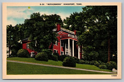 #ad Postcard Rotherwood Kingsport Holston River Tennessee TN Linen