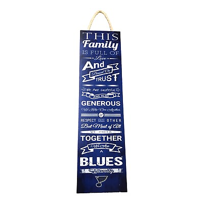 #ad Family St. Louis Blues Long Wooden Sign 5.5 in x 20 in