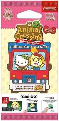 #ad Nintendo Animal Crossing Amiibo Welcome Pack Sanrio Genuine Single 6 Card Pack