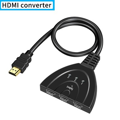 #ad 3 Port HDMI Splitter Cable 1080P Switch Switcher HUB Adapter for HDTV PS4 Xbox