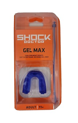 #ad Shock Doctor Gel Max Convertible Adult Mouth Guard Blue New