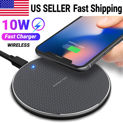 #ad Wireless Fast Charger Charging Pad Dock for Samsung iPhone Android Cell Phone