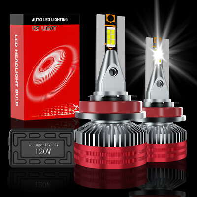 #ad #ad H11 H8 H9 Led Headlight Bulbs 120W 40000Lumens 6700K High Low Beam x2