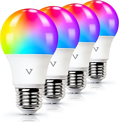 #ad 4 Pack Smart Light Bulb WiFi LED A19 9W E26 DIMMABLE MULTI COLOR TUNABLE WHITE