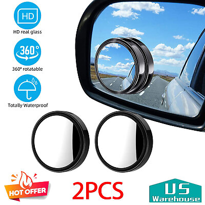 #ad #ad 2PCS 360° Wide Angle Blind Spot Mirror Auto Convex Rear Side View Car SUV Truck