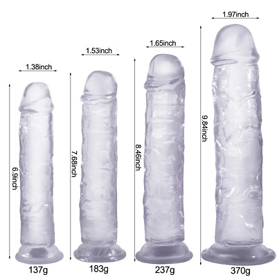 #ad Jelly Dong Dildo Suction Cup 4 Sizes Waterproof Realistic Cock Veined Dildos