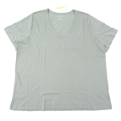 #ad Universal Thread Womens Plus Size 2X Short Sleeve V Neck T Shirt Green