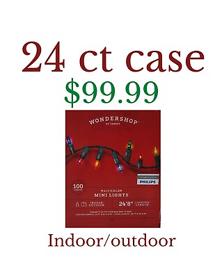 #ad #ad 1 case 24BOX LOT Wondershop multicolor Mini lights each 24’8” 100lt In amp; Outdoor
