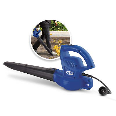 #ad All Purpose Electric Leaf Blower 6 Amp 155 mph 260 CFM Blue