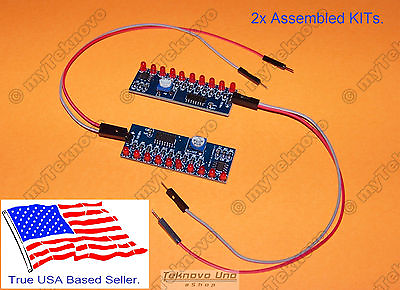 #ad x2 LED Light Chaser Sequencer Follower Scroller Assembled KIT NE555 CD4017 USA