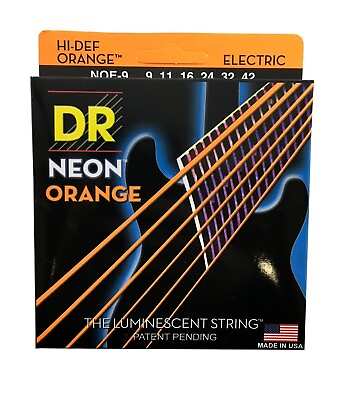 #ad DR Strings Guitar Strings Electric Neon Orange 09 42 Light
