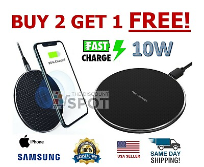 #ad Wireless Fast Charger Charging Pad Dock for iPhone Samsung Android Cell Phone