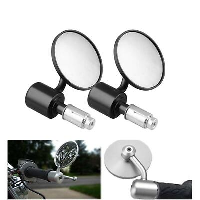 7 8quot; HandleBar Grips Bar End Rearview Side Mirrors for Motorcycle Honda Yamaha