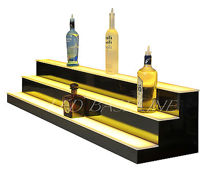 #ad 80quot; LIGHTED BAR SHELF 3 Steps LED Liquor Bottle Glorifier Back Bar Shelving