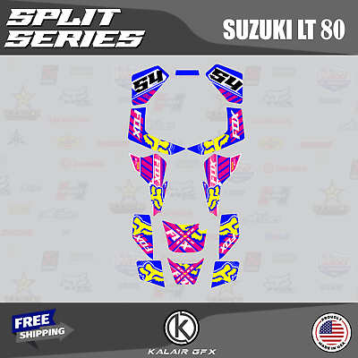 #ad Graphics Kit for SUZUKI LT80 LT 80 ALL YEARS 16 MIL DECALS Split Series Pink