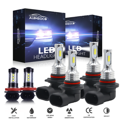 #ad #ad For Buick Lucerne 2006 2011 LED Headlight Fog Light Kit High Low Beam Bulbs Kit