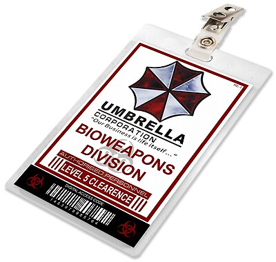 #ad Resident Evil Umbrella Corporation Bioweapons Div ID Card Badge Cosplay Name Tag