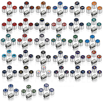 #ad New NFL All Teams Car Truck SUV Van Plastic Chrome Finish Tire Valve Stem Caps