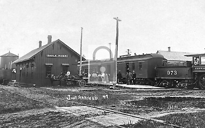 #ad #ad Railroad Train Station Depot Eagle River Wisconsin WI Reprint