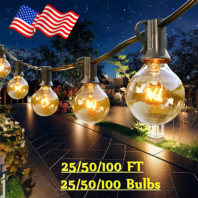 #ad 25 50 100FT G40 Globe Bulbs Waterproof Patio Hanging String Light Backyard Decor
