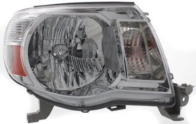 #ad Halogen Headlight For 2005 2011 Toyota Tacoma Right w Bulb s W Chrome Int CAPA