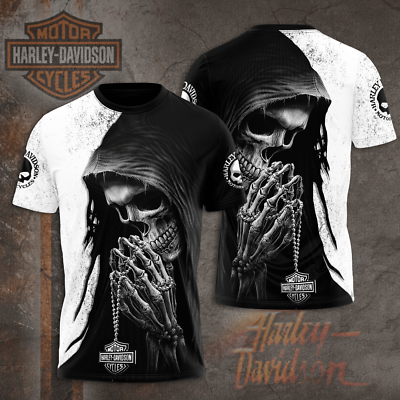#ad #ad Harley Davidson Limited Edition Men#x27;s Skull Shirt 3D All Over Print S 5XL