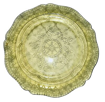 #ad #ad VINTAGE PATRICIAN SPOKE FEDERAL Amber Yellow Depression Glass Dinner Plate