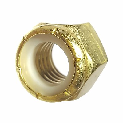 #ad Solid Brass Nylon Inset Hex Lock Nuts Nylock All Sizes Available in Listing